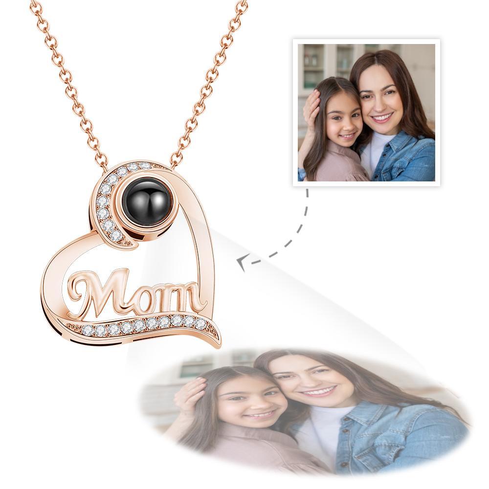 Custom Projection Necklace Heart-shaped Gifts for Mom - MyFaceTshirt