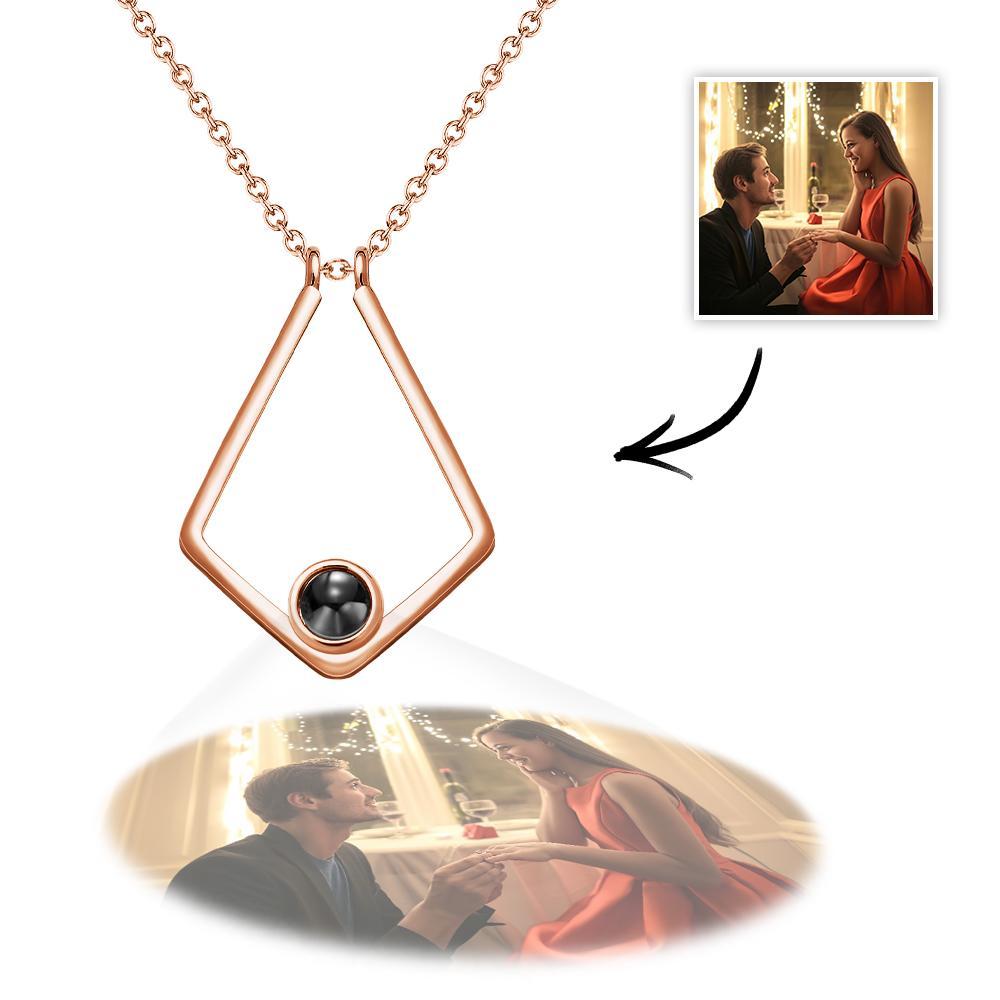 Photo Projection Necklace Custom Picture Polygon Memorial Necklace - MyFaceTshirt