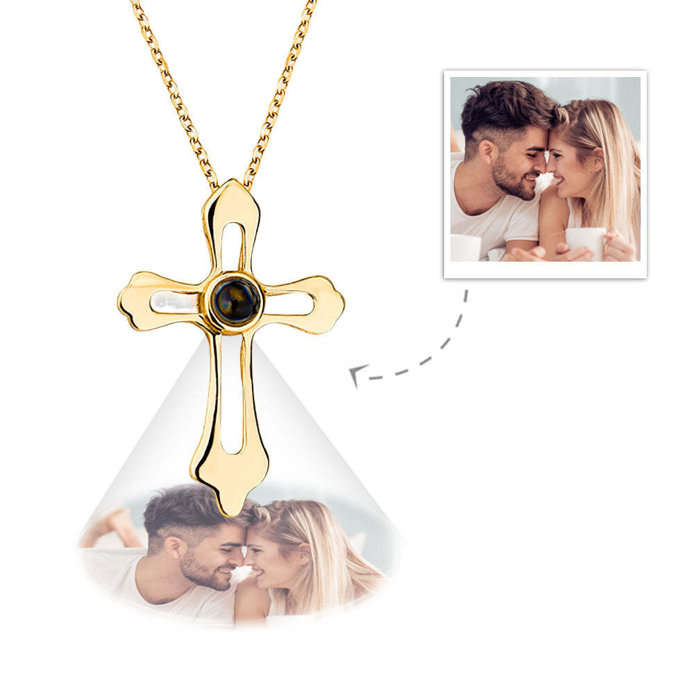 Custom Projection Necklace Cross Pattern Photo Necklace Gift for Her - mycustomtirecover