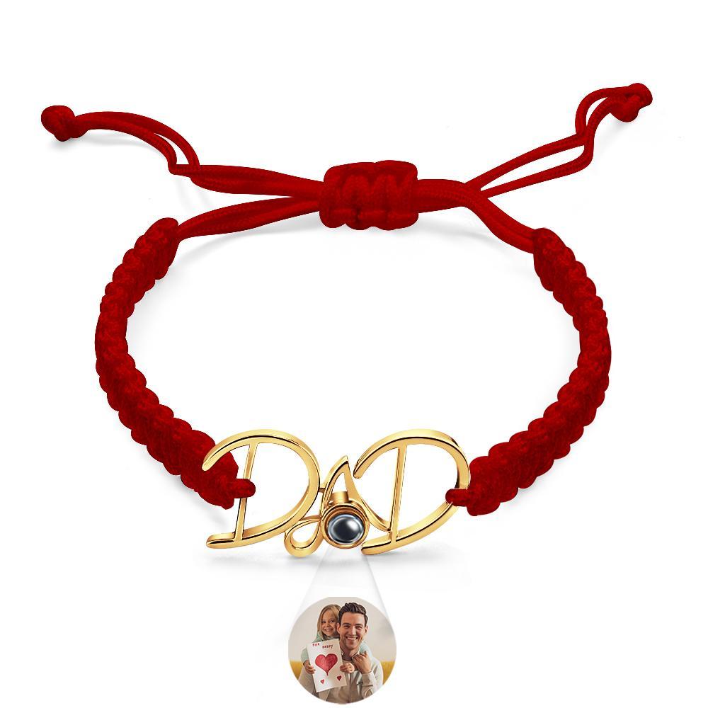Custom Projection Bracelet Weave Gift for Dad - MyFaceTshirt