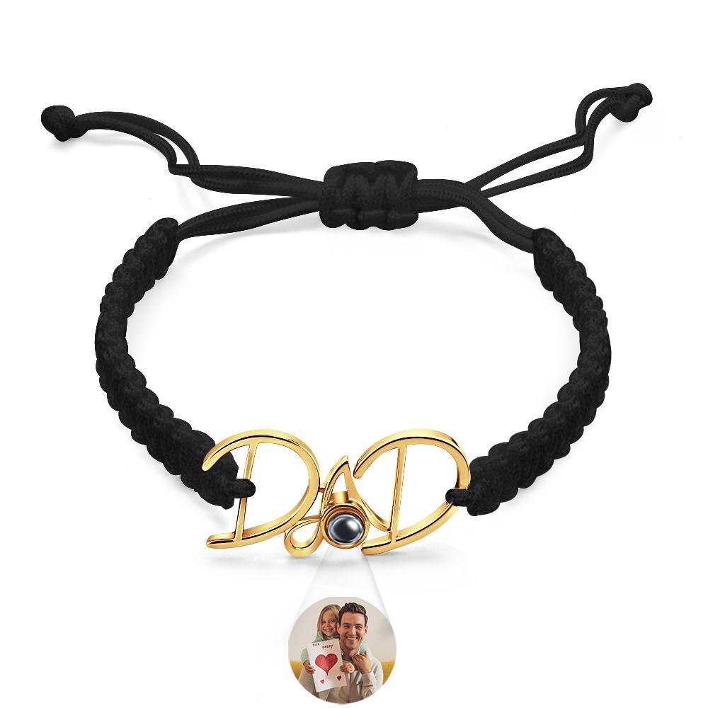 Custom Projection Bracelet Weave Gift for Dad - MyFaceTshirt
