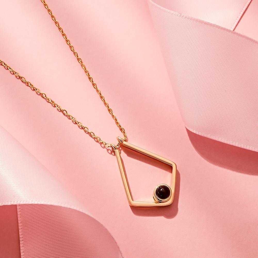 Photo Projection Necklace Custom Picture Polygon Memorial Necklace - MyFaceTshirt