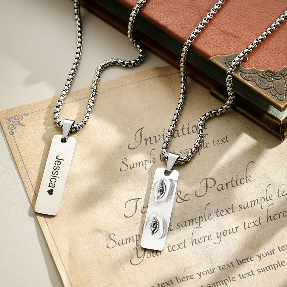 Custom Eyes Photo Necklace - MyFaceTshirt