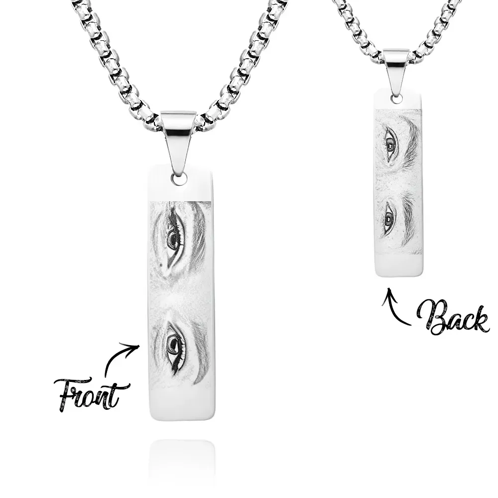 Custom Eyes Photo Necklace - MyFaceTshirt