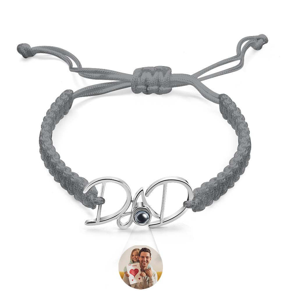 Custom Projection Bracelet Weave Gift for Dad - MyFaceTshirt
