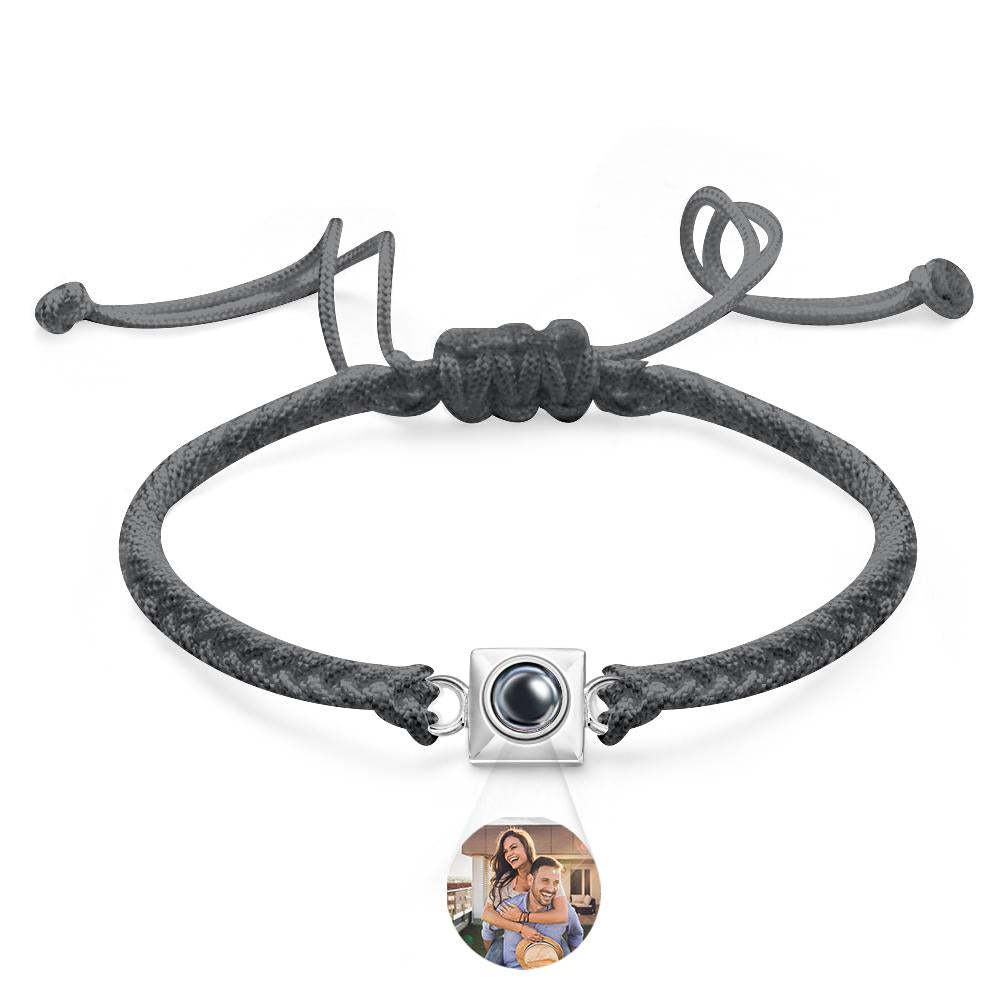 Custom Projection Bracelet Square Weave Sports Gift for Men - MyFaceTshirt