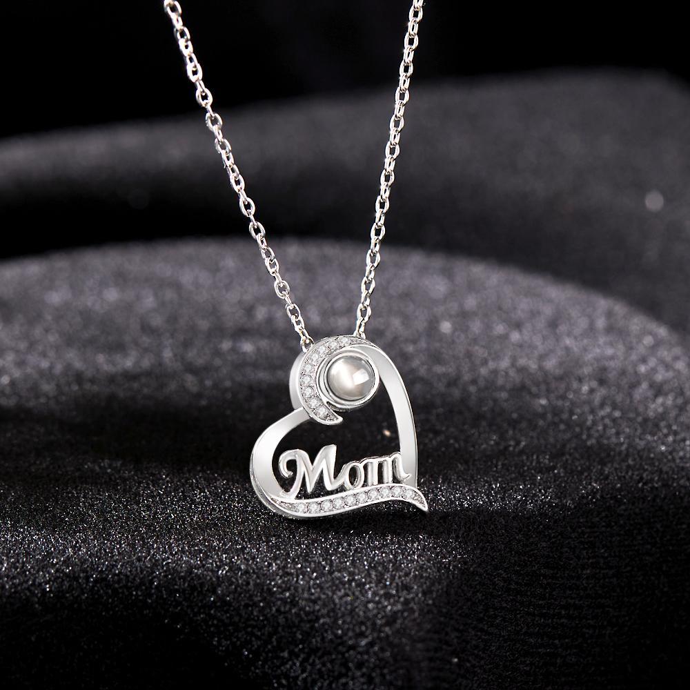 Custom Projection Necklace Heart-shaped Gifts for Mom - MyFaceTshirt