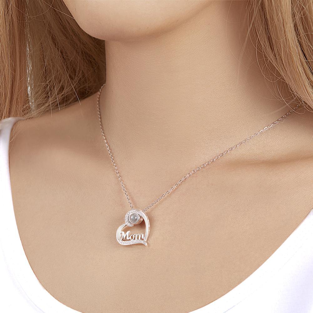 Custom Projection Necklace Heart-shaped Gifts for Mom - MyFaceTshirt
