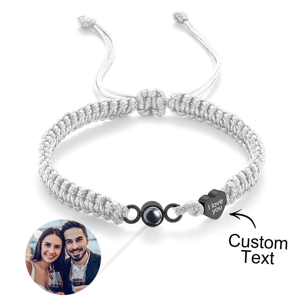 Custom Photo Projection Bracelet Heart Couple Gift - mycustomtirecover