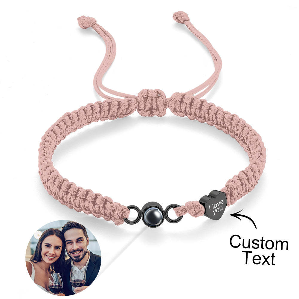 Custom Photo Projection Bracelet Heart Couple Gift - mycustomtirecover