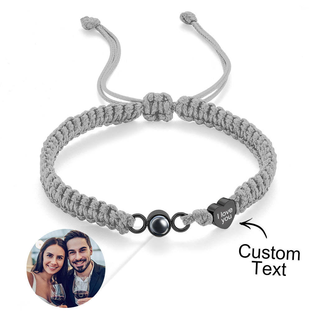 Custom Photo Projection Bracelet Heart Couple Gift - mycustomtirecover
