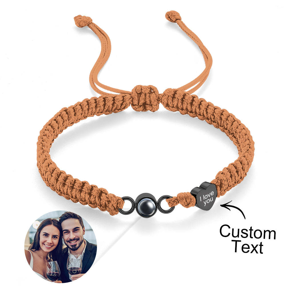 Custom Photo Projection Bracelet Heart Couple Gift - mycustomtirecover
