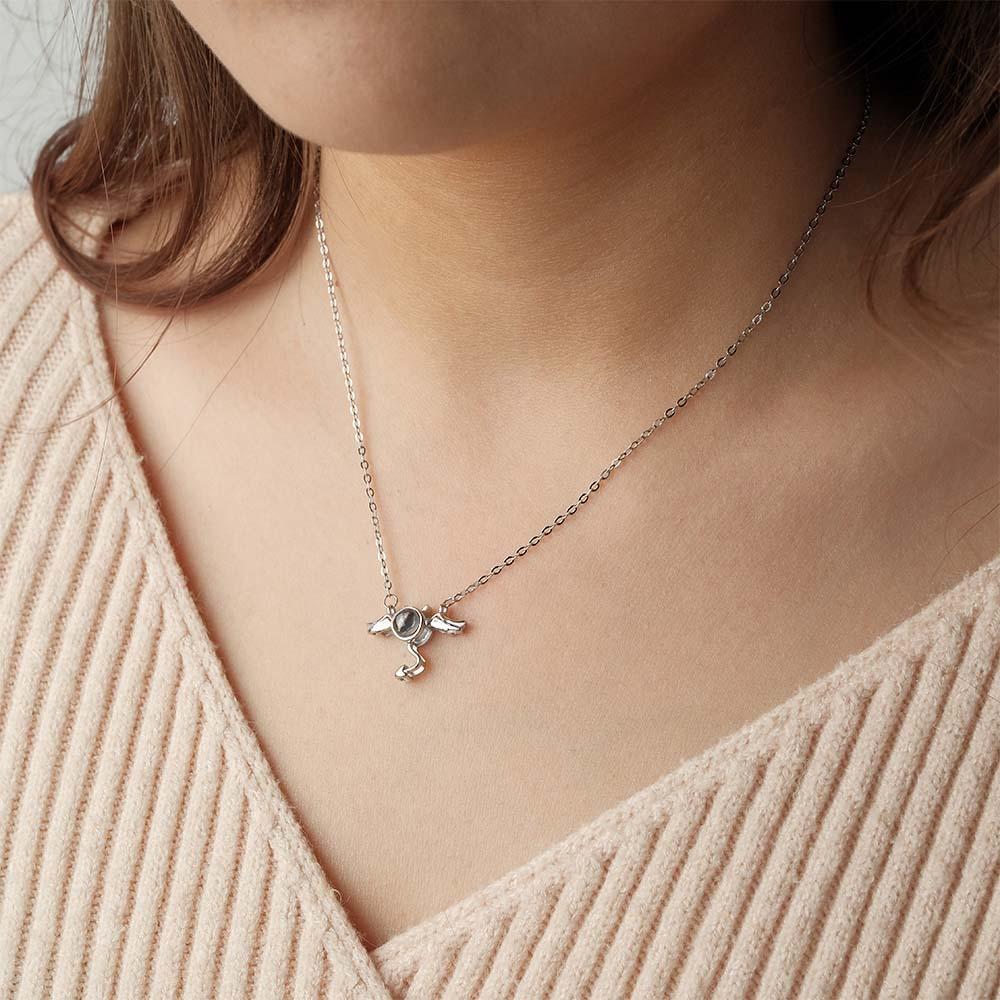 Custom Projection Necklace Demon Wing Gift for Her - MyFaceTshirt