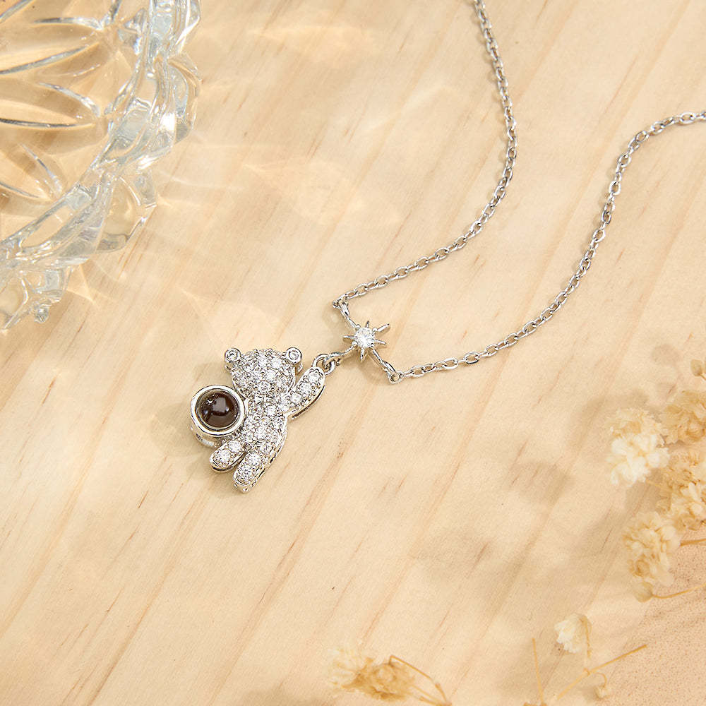 Personalized Photo Bear Projection Necklace Jewelry Best Friend Gift - MyFaceTshirt