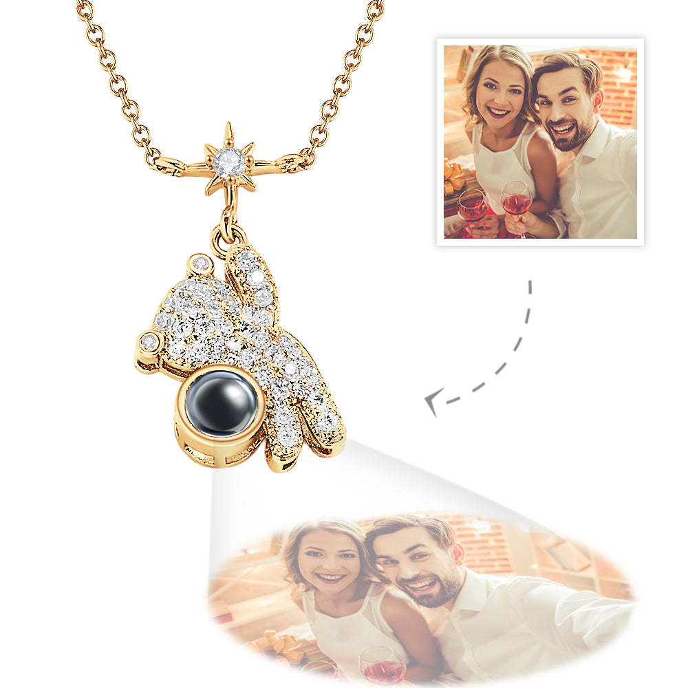 Personalized Photo Bear Projection Necklace Jewelry Best Friend Gift - MyFaceTshirt