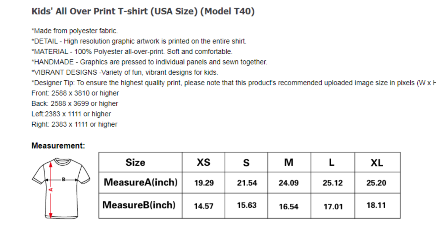 Kids Size Custom Mash Face T-shirt All Over Print Tee