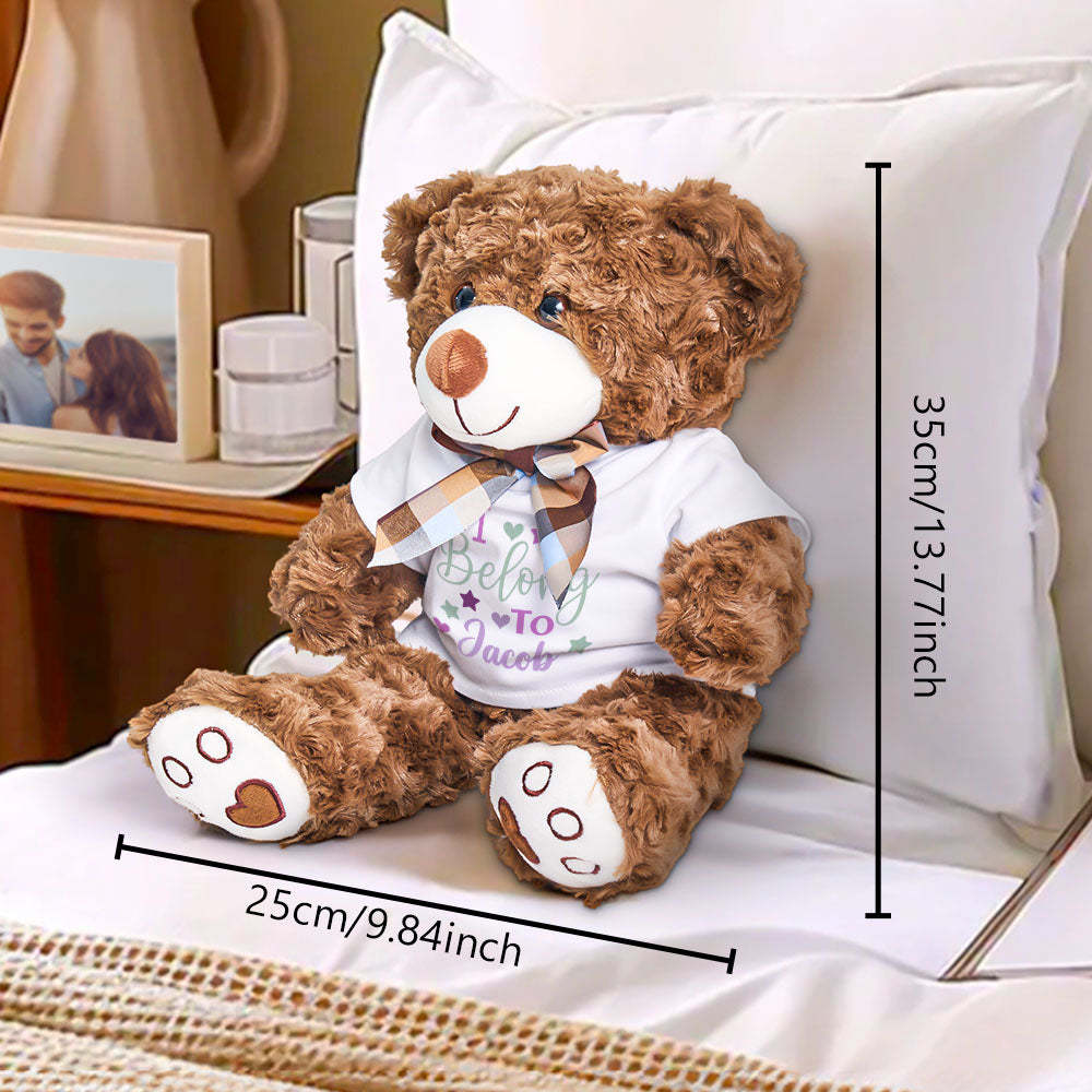 Personalized Bear Plush Stuffed Toy Gift for Baby Shower - mysiliconefoodbag