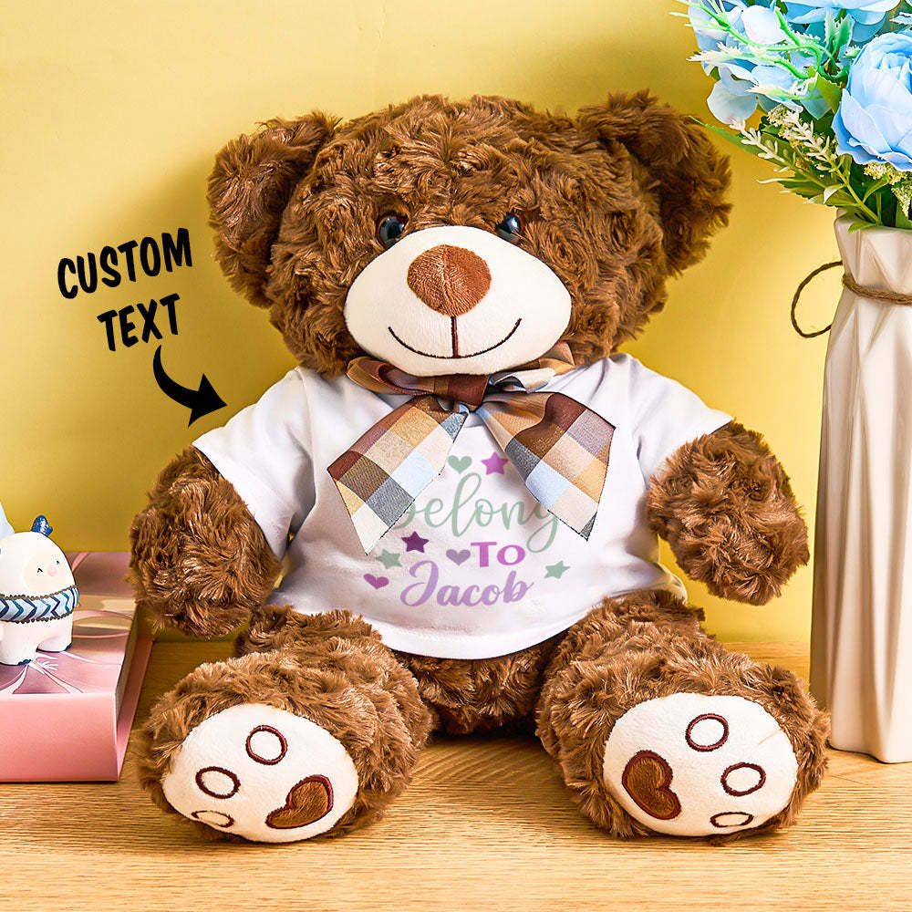 Personalized Bear Plush Stuffed Toy Gift for Baby Shower - mysiliconefoodbag