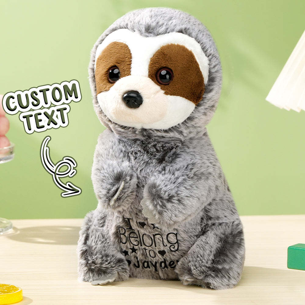 Personalized Sloth Plush Stuffed Toy Gift for Baby Shower - mysiliconefoodbag