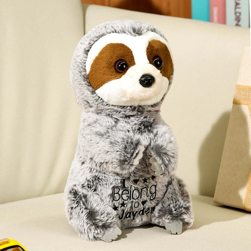 Personalized Sloth Plush Stuffed Toy Gift for Baby Shower - mysiliconefoodbag