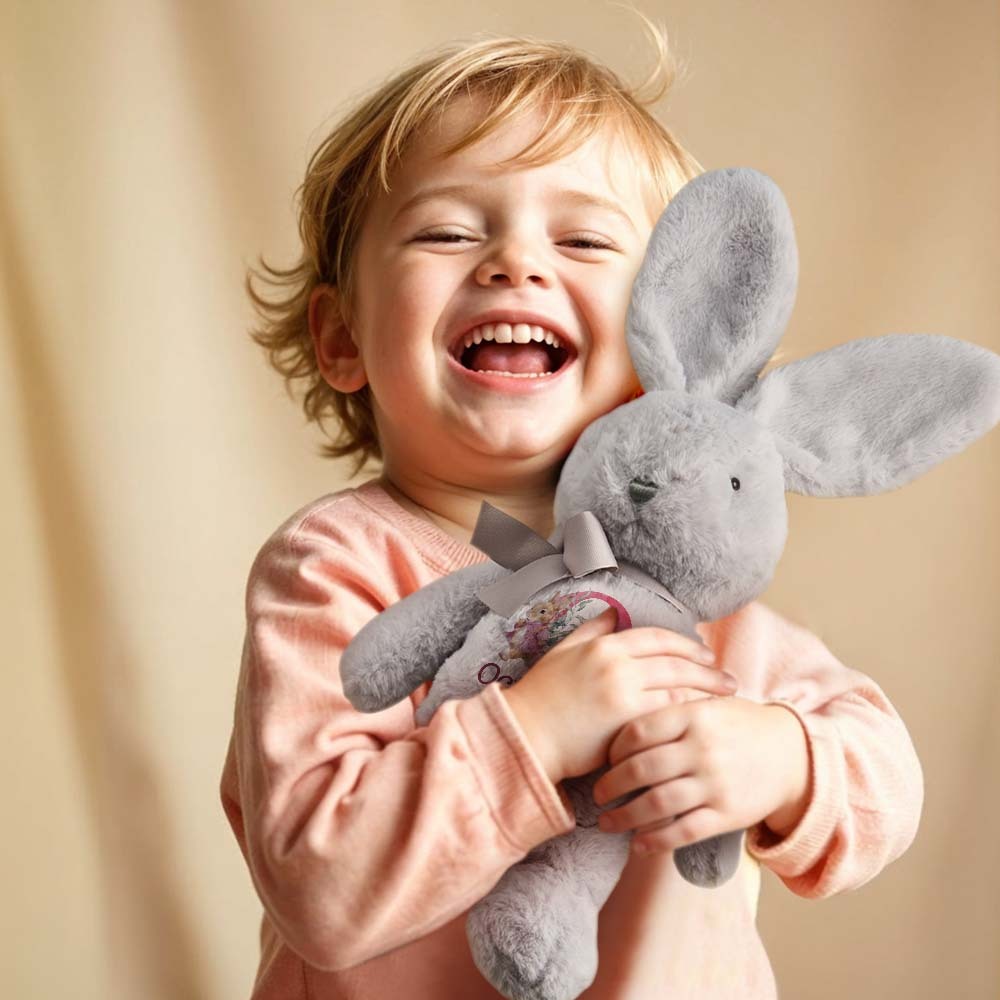 Personalized Bunny Rabbit Plush Stuffed Toy Gift for Children - mysiliconefoodbag