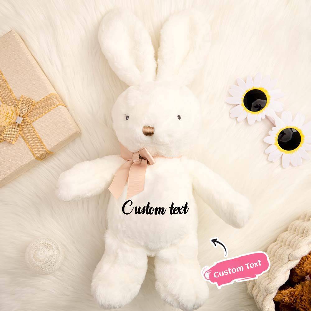Personalized Bunny Rabbit Plush Stuffed Toy Gift for Children - mysiliconefoodbag
