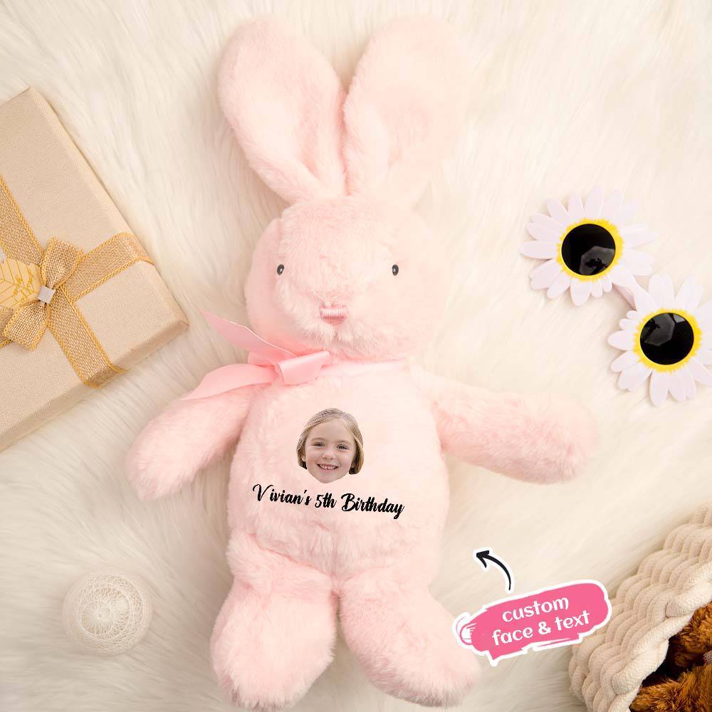 Personalized Bunny Rabbit Plush Stuffed Toy Gift for Children - mysiliconefoodbag