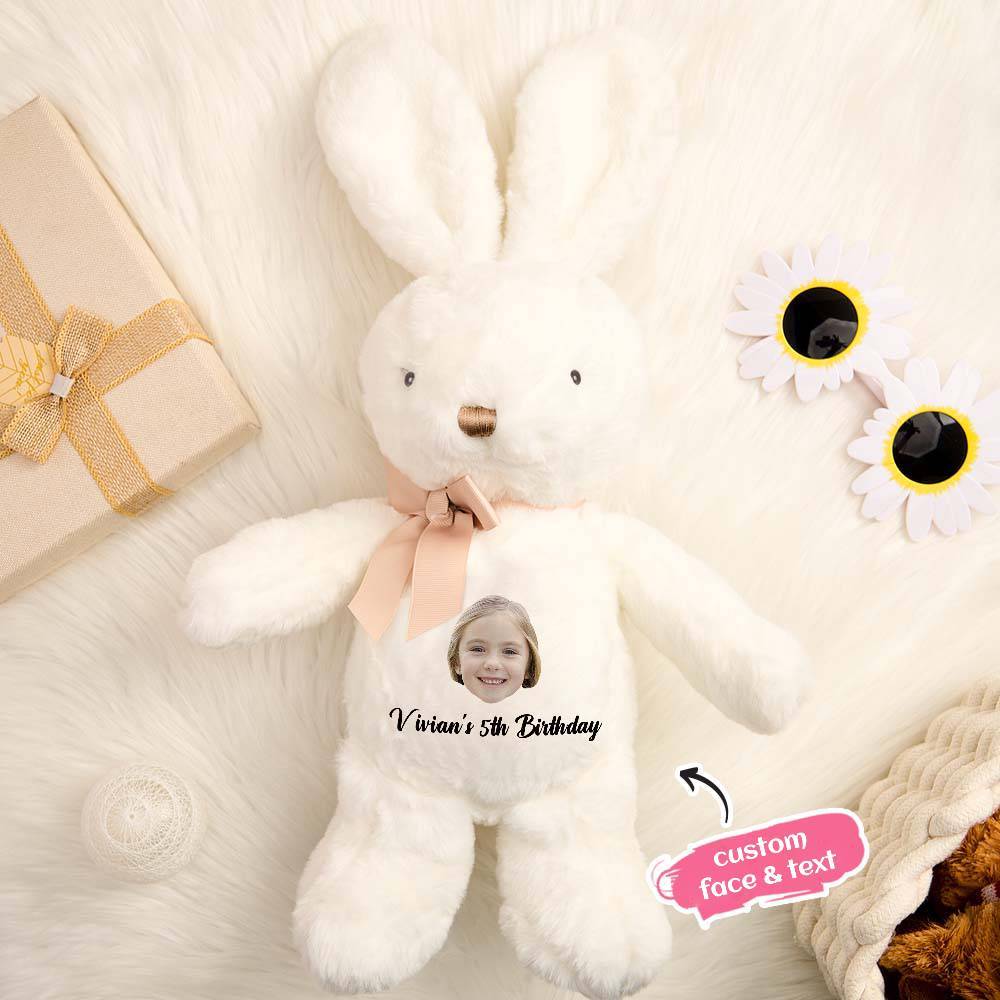 Personalized Bunny Rabbit Plush Stuffed Toy Gift for Children - mysiliconefoodbag