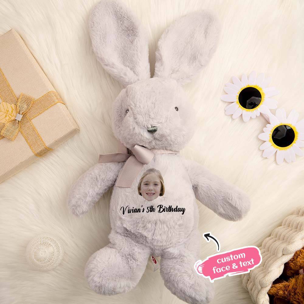 Personalized Bunny Rabbit Plush Stuffed Toy Gift for Children - mysiliconefoodbag