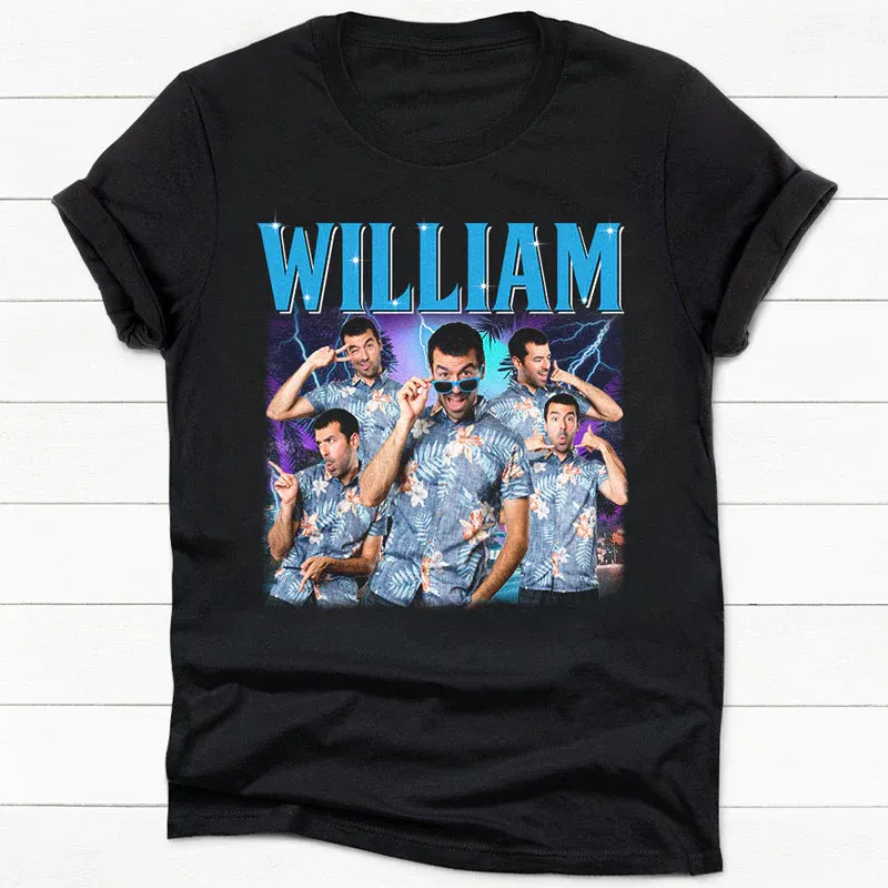 Custom Name T-shirt Personalized Photo Vintage Tee Dad Fathers Day Gifts