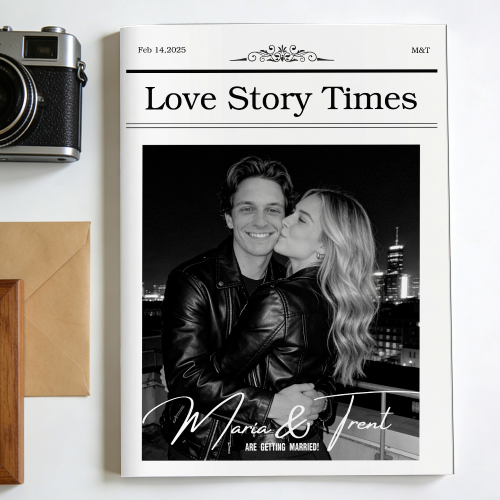 Personalized Newspaper for Couple's LOVE STORY on Valentine's Day