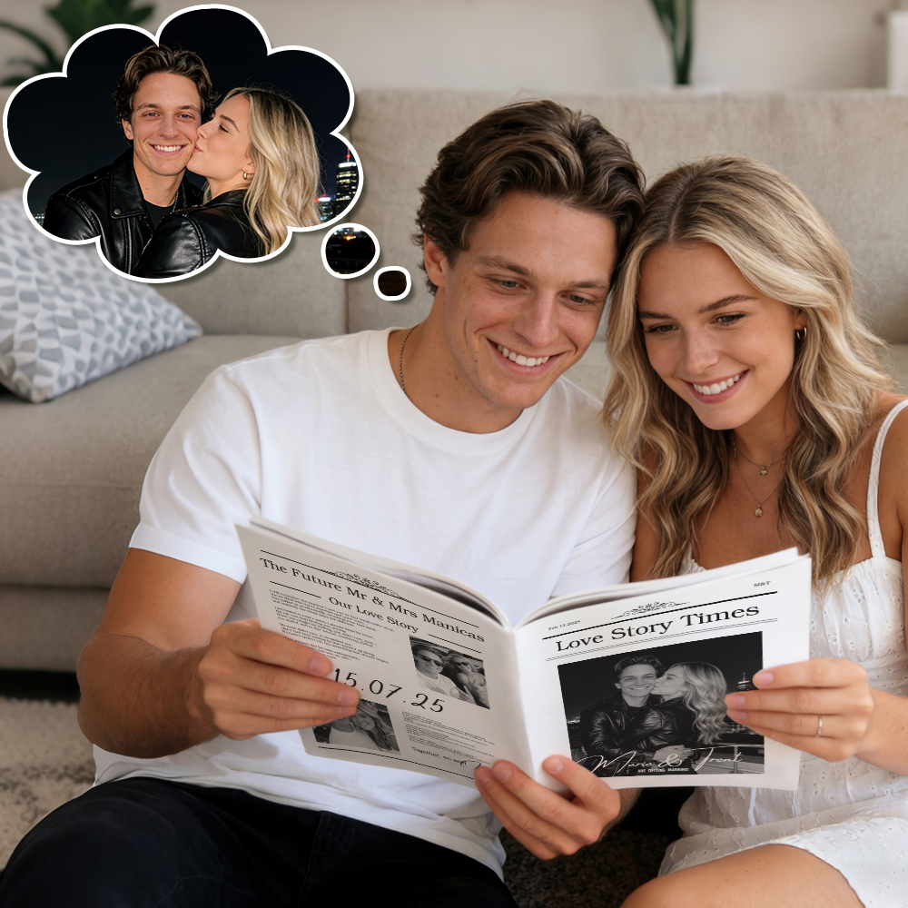 Personalized Newspaper for Couple's LOVE STORY on Valentine's Day
