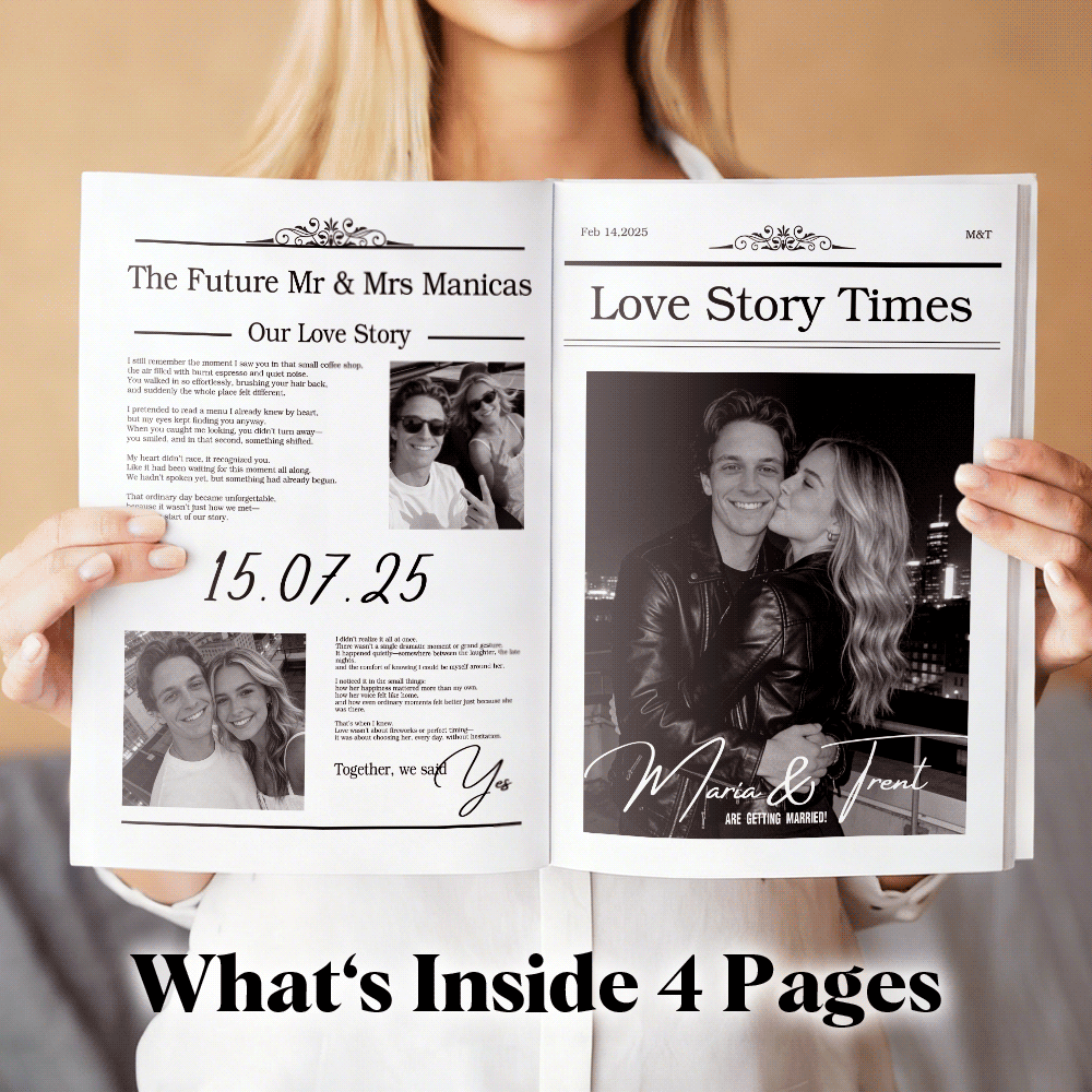 Personalized Newspaper for Couple's LOVE STORY on Valentine's Day