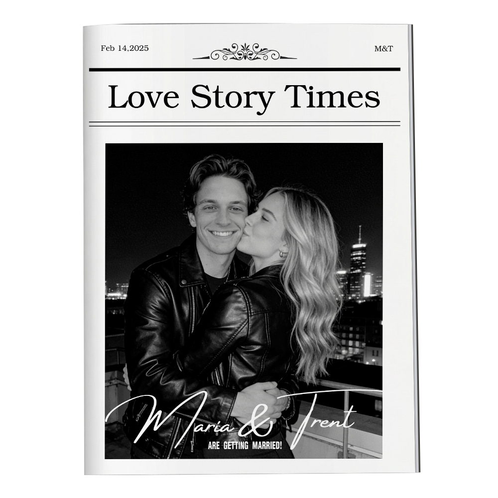 Personalized Newspaper for Couple's LOVE STORY on Valentine's Day