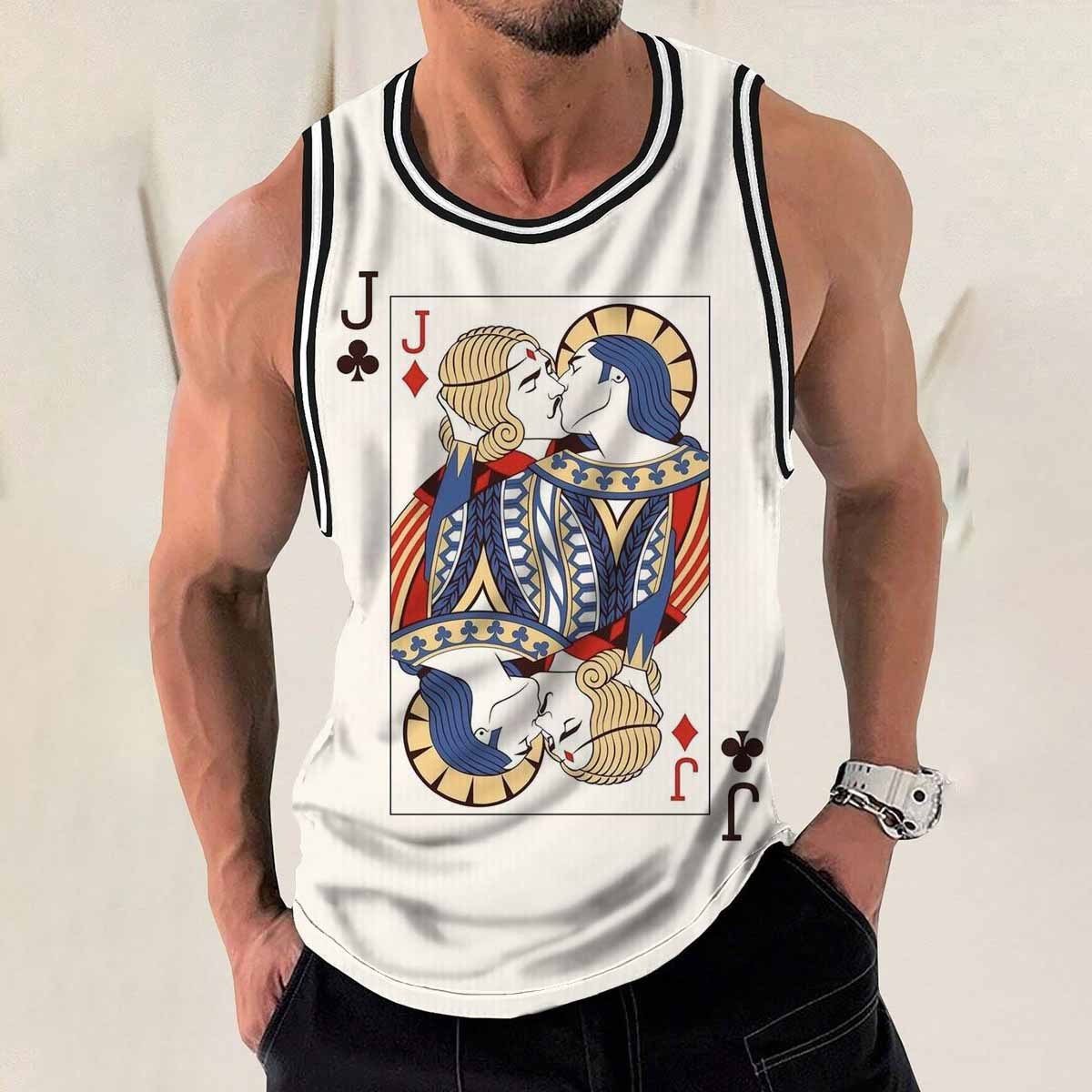 2025 Queer Streetwear Tank Bold Poker Print Unisex Sleeveless Top for Pride & Beyond - mysiliconefoodbag