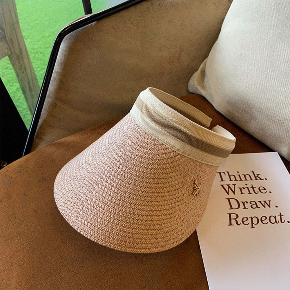 Women Adjustable Straw Open Top Hat Beach Hats Fashion Summer Sun Hat - makephotopuzzleuk