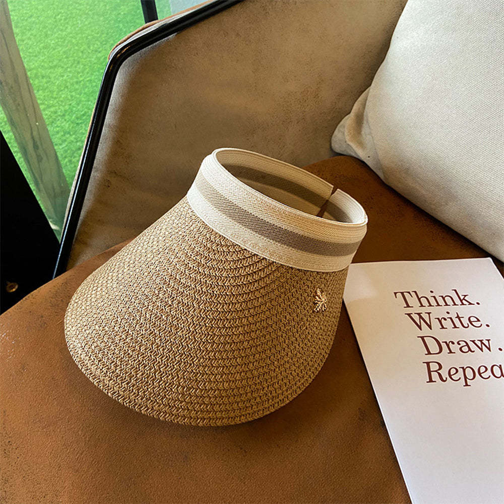 Women Adjustable Straw Open Top Hat Beach Hats Fashion Summer Sun Hat - makephotopuzzleuk
