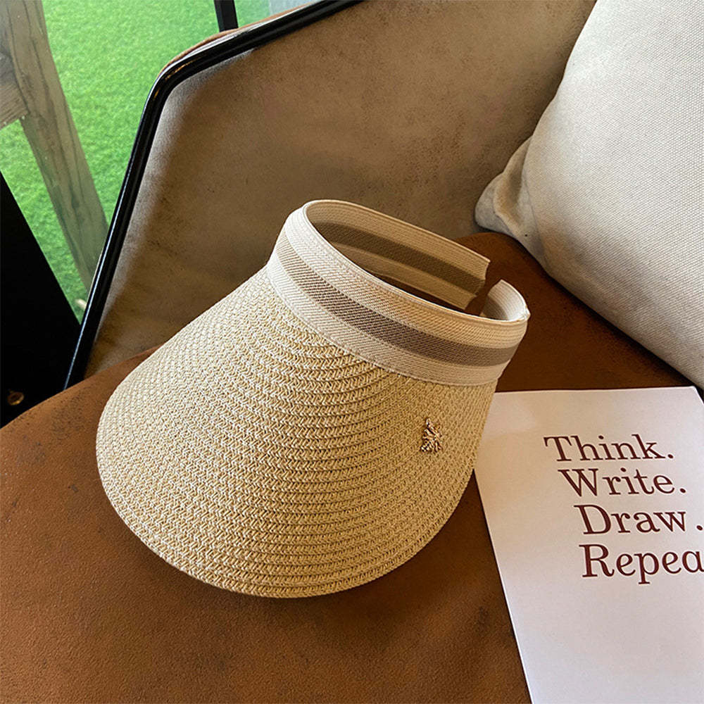 Women Adjustable Straw Open Top Hat Beach Hats Fashion Summer Sun Hat - makephotopuzzleuk