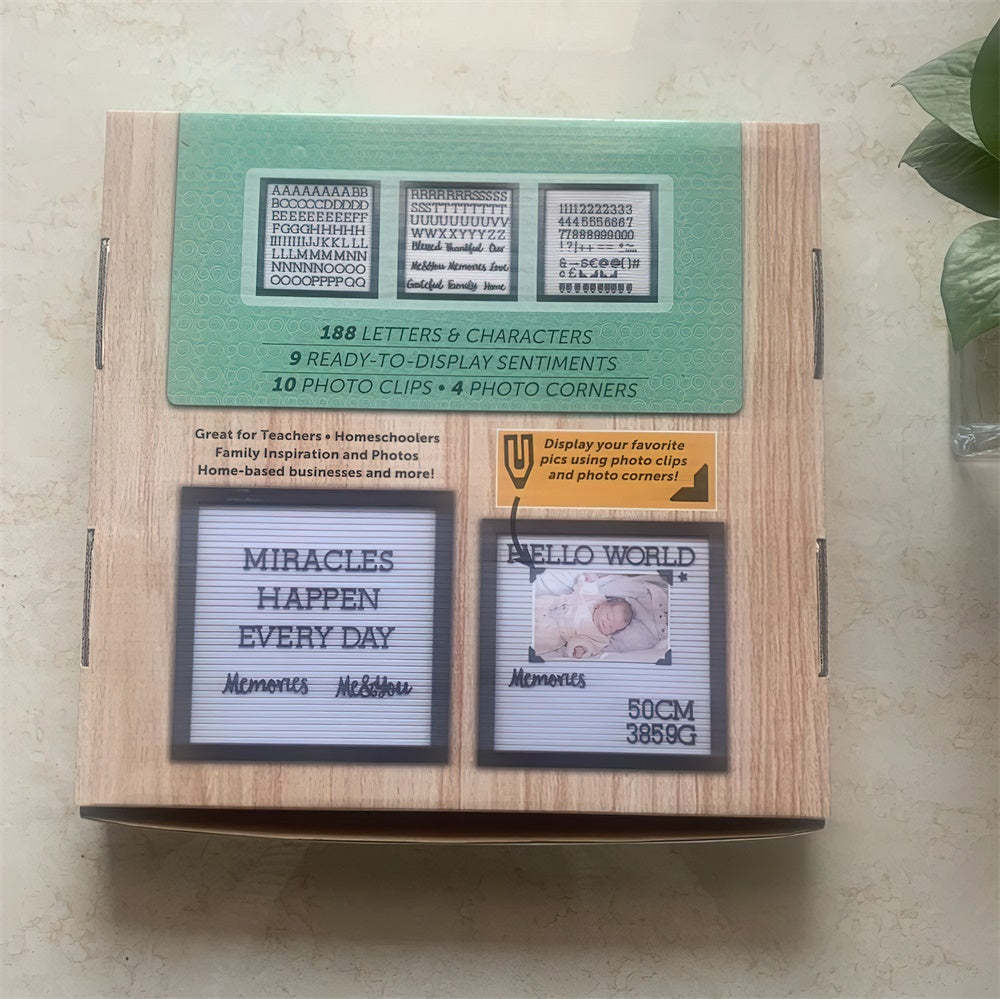 Felt Letter Board with Letters and Photo Holders Baby Birth Announcement Changeable Pre Cut Letters Boards Message Board, Classroom Decor - mysiliconefoodbag
