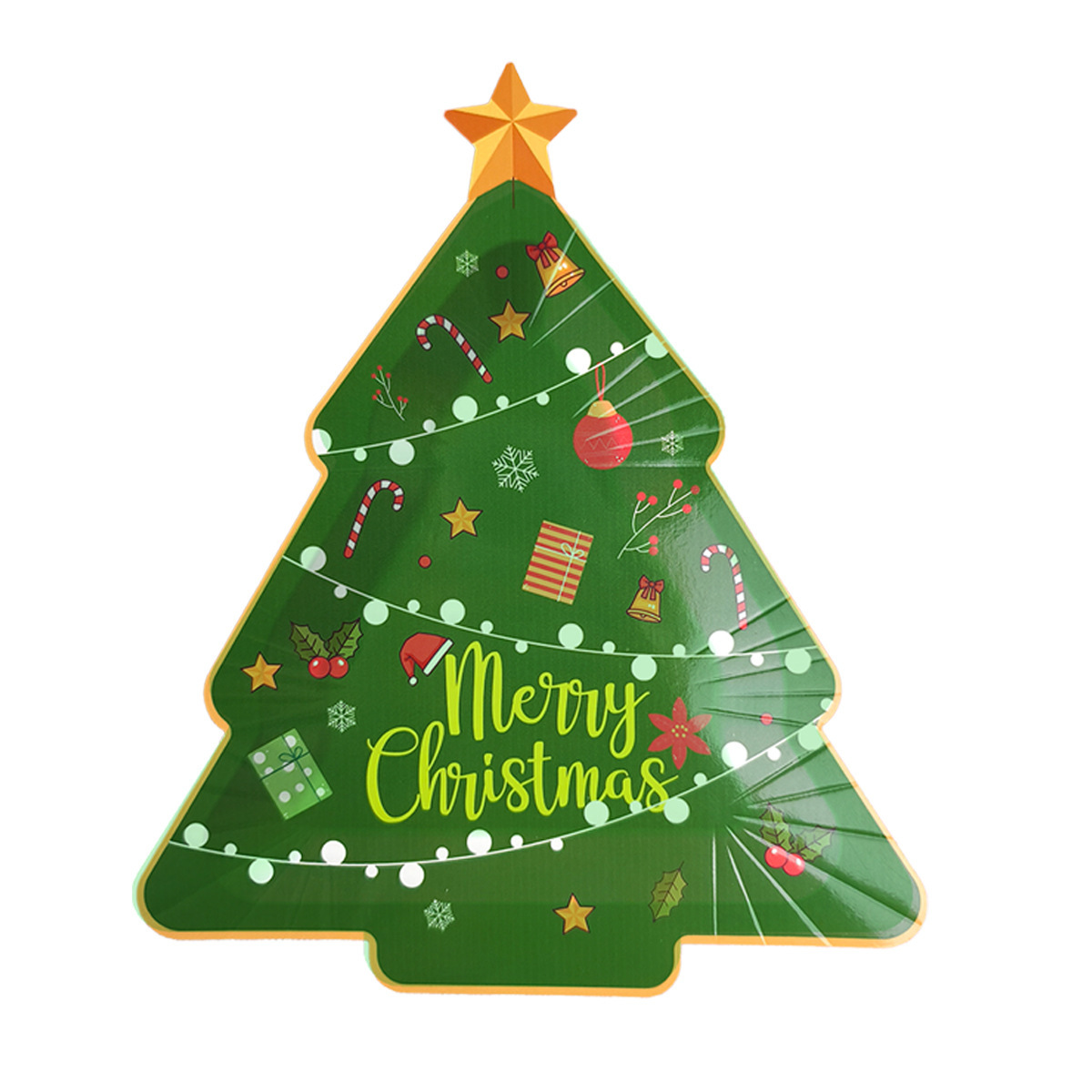 Christmas Tree Shaped Paper Plates - Party Dishes & Decor Set