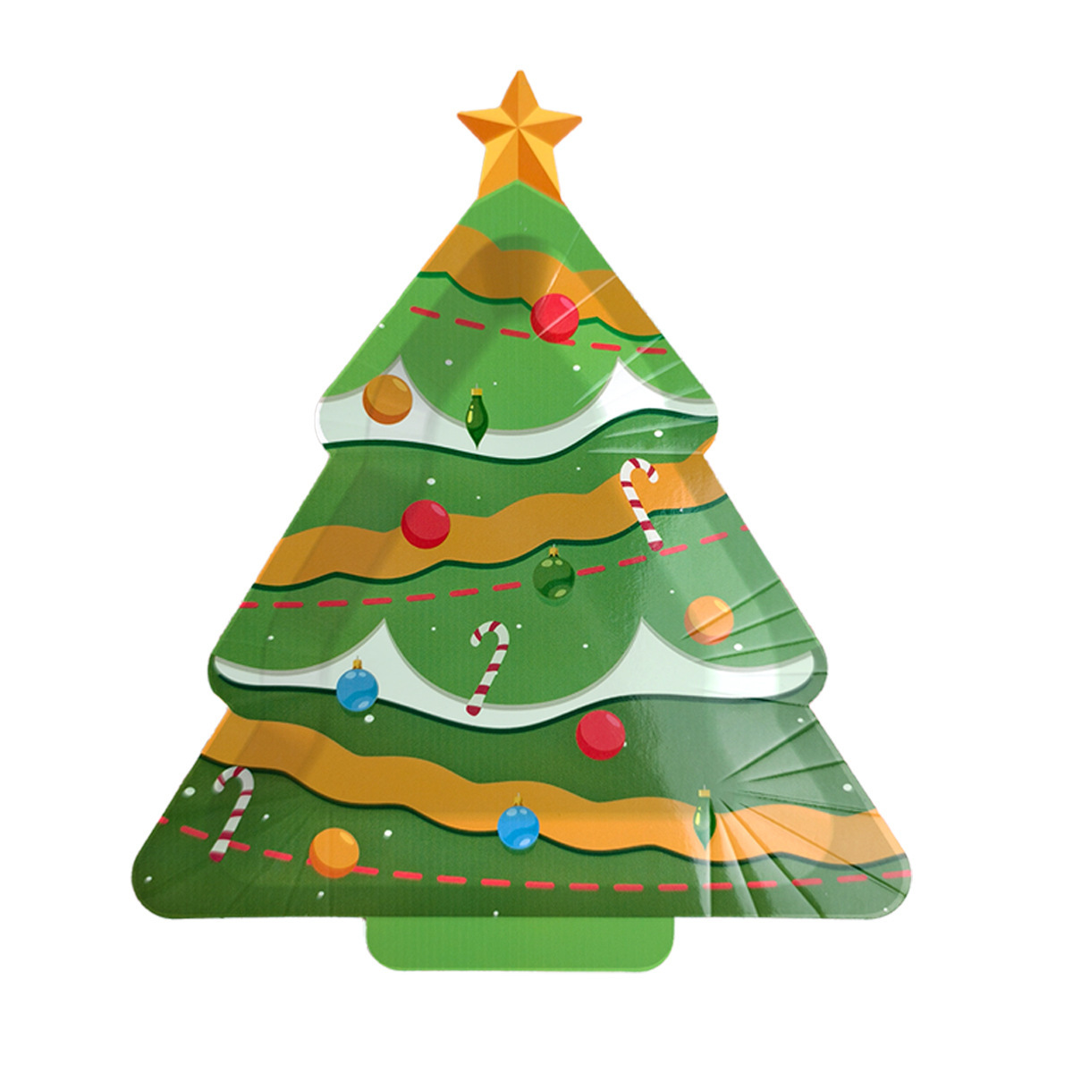 Christmas Tree Shaped Paper Plates - Party Dishes & Decor Set