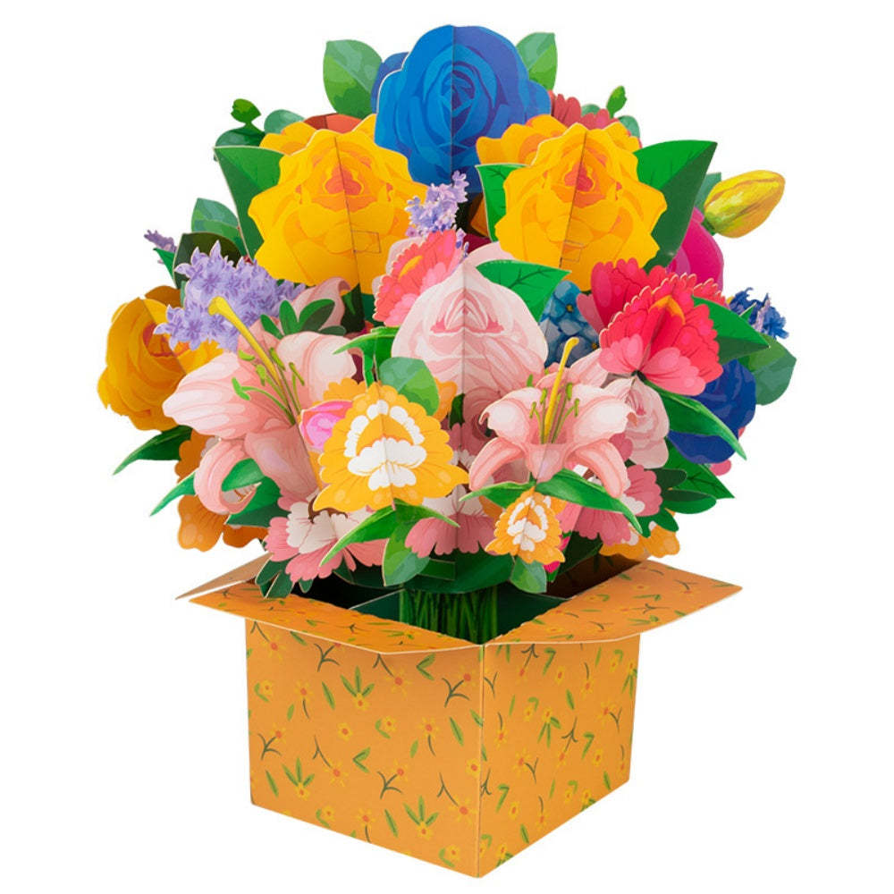 Flower Bouquet Card 3D Greeting Card Mother's Day Gifts for Mum - mysiliconefoodbag