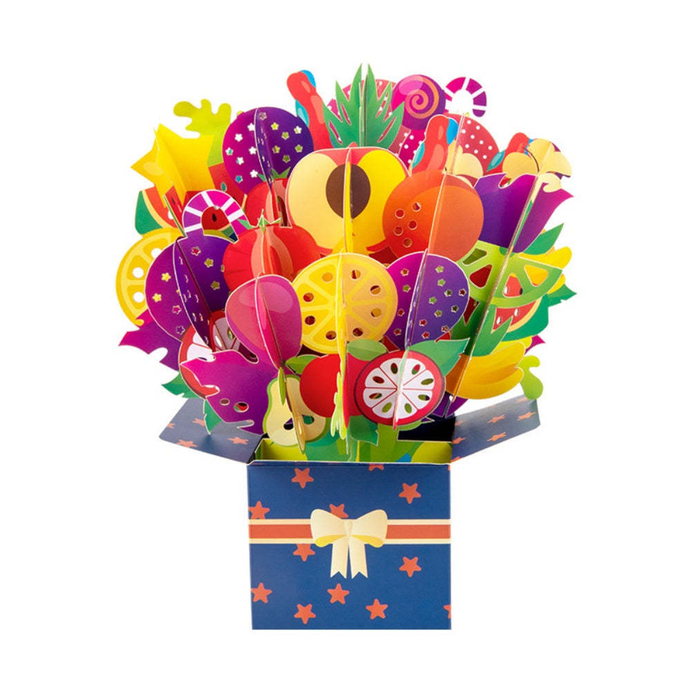 Flower Bouquet Card 3D Greeting Card Mother's Day Gifts for Mum - mysiliconefoodbag