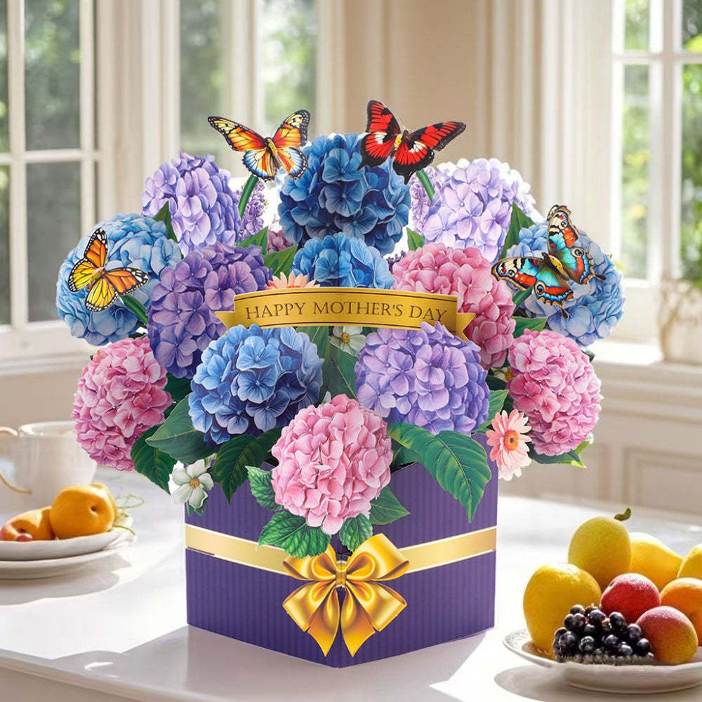 3D Greeting Card Flower Bouquet Card Mother's Day Gift for Mum - mysiliconefoodbag