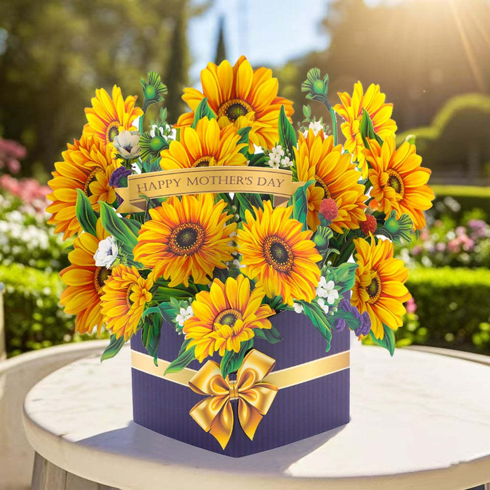 3D Greeting Card Flower Bouquet Card Mother's Day Gift for Mum - mysiliconefoodbag