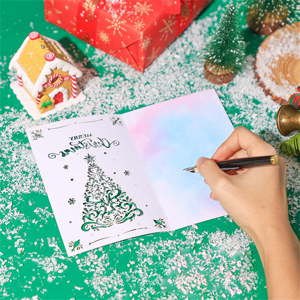 Christmas 3D Pop Up Card Hollow Christmas Greeting Card - mysiliconefoodbag