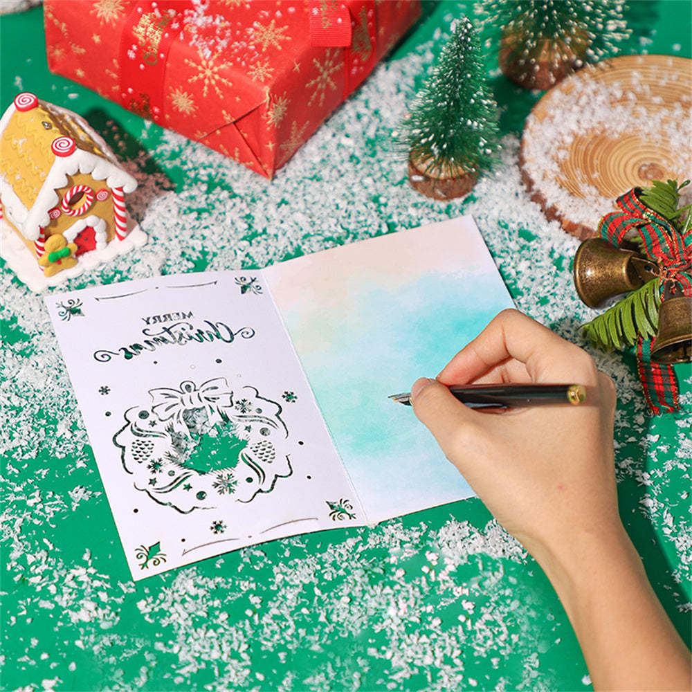 Christmas 3D Pop Up Card Hollow Christmas Greeting Card - mysiliconefoodbag