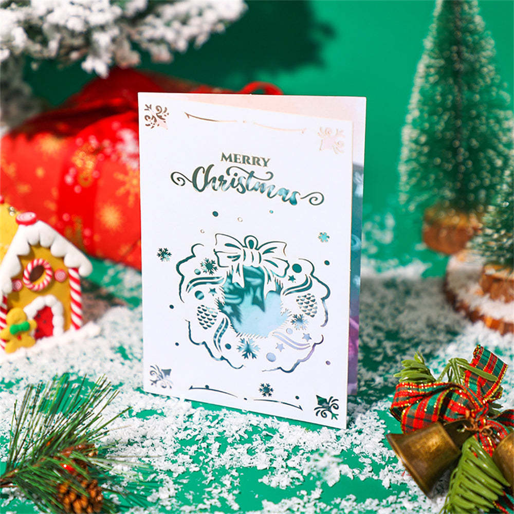Christmas 3D Pop Up Card Hollow Christmas Greeting Card - mysiliconefoodbag