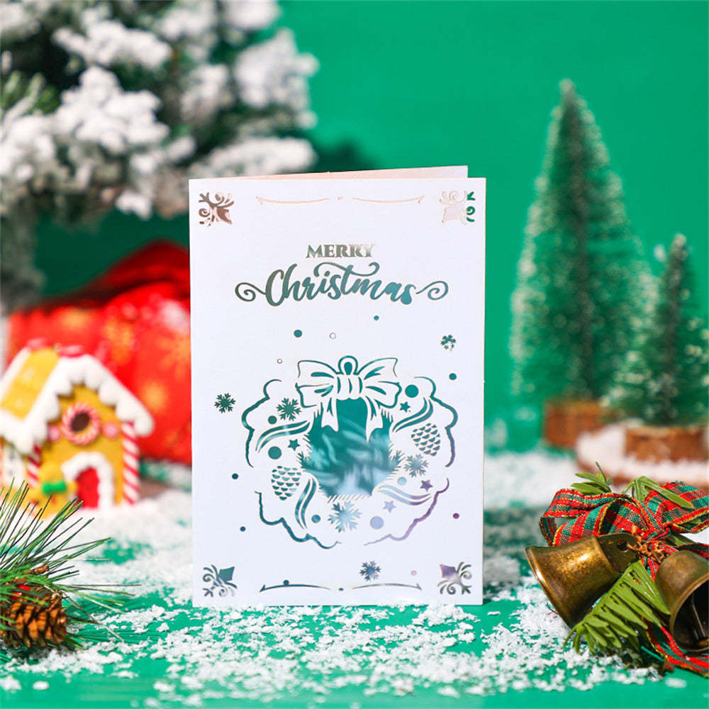 Christmas 3D Pop Up Card Hollow Christmas Greeting Card - mysiliconefoodbag