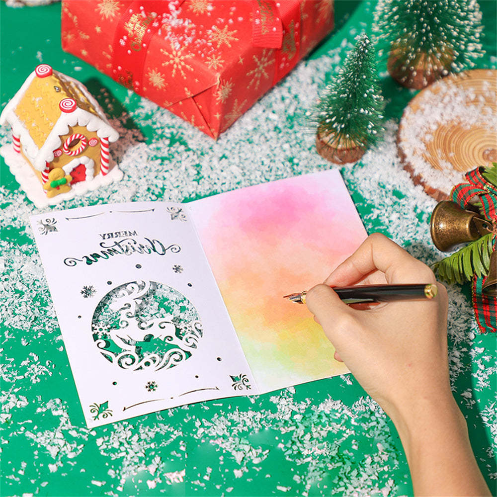 Christmas 3D Pop Up Card Hollow Christmas Greeting Card - mysiliconefoodbag
